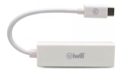 Adaptador Iwill Usb-c X Ethernet Rj45 P/ New Macbook Pro Air Cor Branco