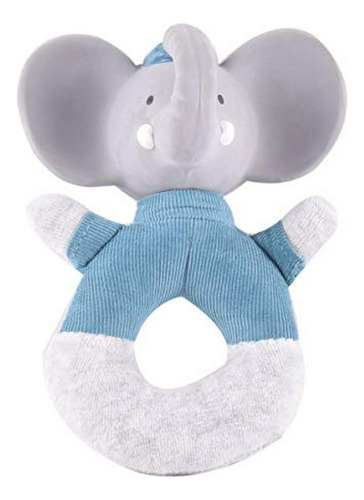 Sonajero Suave  Elefante Con Cabeza De Goma (azul)