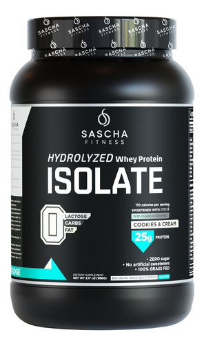 Suplemento en polvo Sascha Fitness  Sascha Fitness Proteína Hydrolyzed Whey Protein Isolate proteínas sabor cookies & cream en pote de 986g