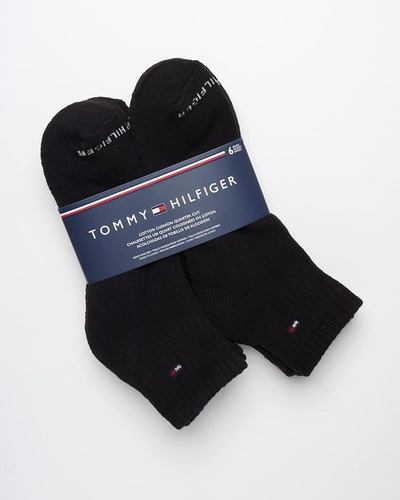 Calcetines Tommy Hilfiger Tobillo 6 Pares Hombre Negro Liso Unitalla