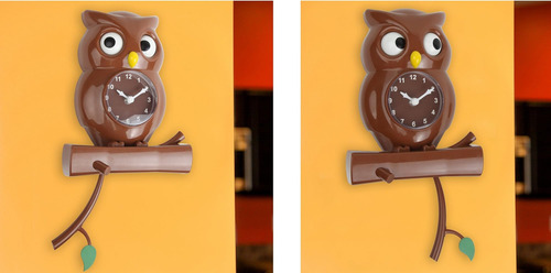 Lilys Home Reloj De Péndulo Con Forma De Búho Con Ojos Y Con