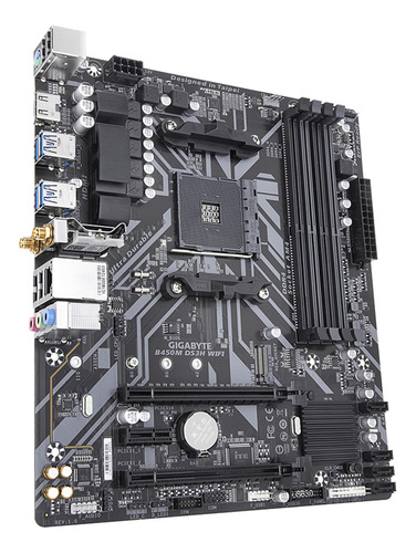 Placa Madre Gigabyte B450m Ds3h Wifi (am4//amd/b450/matx)
