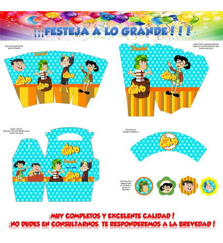 El Chavo Para Imprimir Decoración Cumple Candy Bar