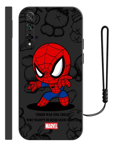 Funda De Silicona Para Huawei Diseño De Spiderman + Correas