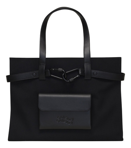 Cartera Mujer Tote Bag Con Piel De Nopal Sarelly Sarelly Color Negro Correa De Hombro Negro Diseño De La Tela Liso