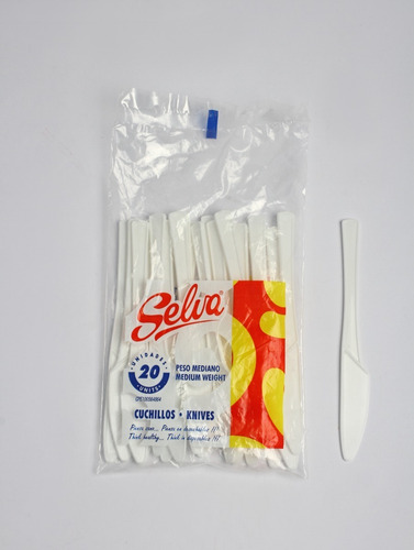 Imagen 2 de 3 de Cuchillos Plásticos Desechables Medium Selva (50x20)