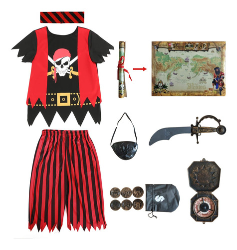 Disfraz De Pirata Para Nios Juego De Rol De Pirata Conjunt