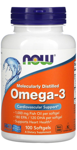 Ômega-3 Molecularmente Destilados Now Foods 100soft Eua/usa