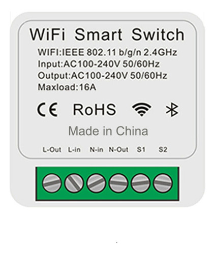 Interruptor Inteligente Mini  Smart Switch Tuya Wifi 1ch