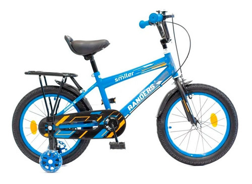 Bicicleta Infantil Randers Bke160 Rodado 16 Rueditas C/luces Color Azul