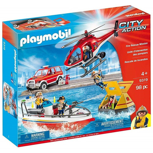 Playmobil Tropa De Rescate Helicoptero Lancha Auto!!