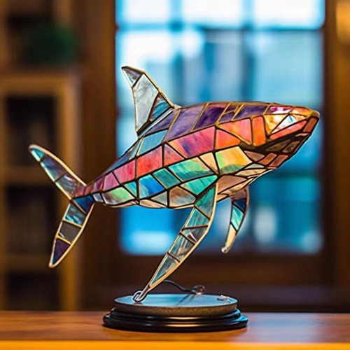Estatuas Y Esculturas De Metal Con Base Para Mesa Tiburón