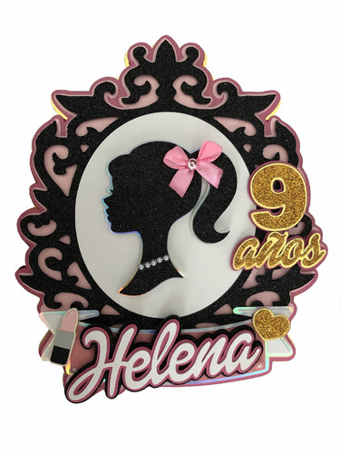 Caketopper Letrero De Cumpleaños Para Pastel De Barbie