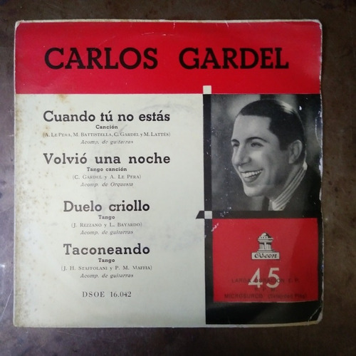 Carlos Gardel Simple 45 Impecable, Cuando Tu No Estas, Etc
