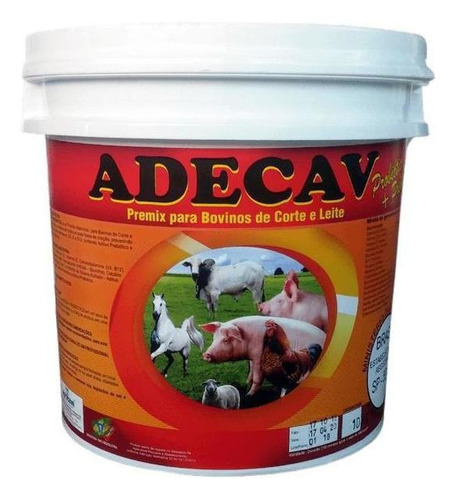 Adecav, Ade + B12 + Calcio E Probiótico - Balde 5kg