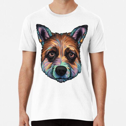 Remera Un Retrato Pintado De Un Perro Multicolor Algodon Pre