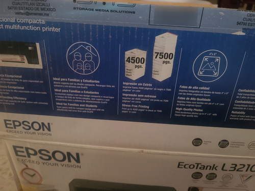 Impresora Epson Ecotank L3210 Multifuncional Portátil Negro (Usado)