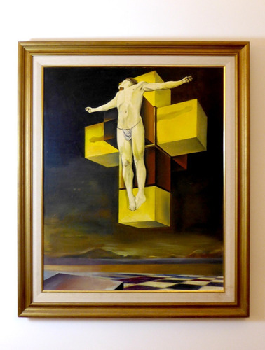 Cuadro Al Óleo Réplica Crucifixión Salvador Dalí 120 X 100