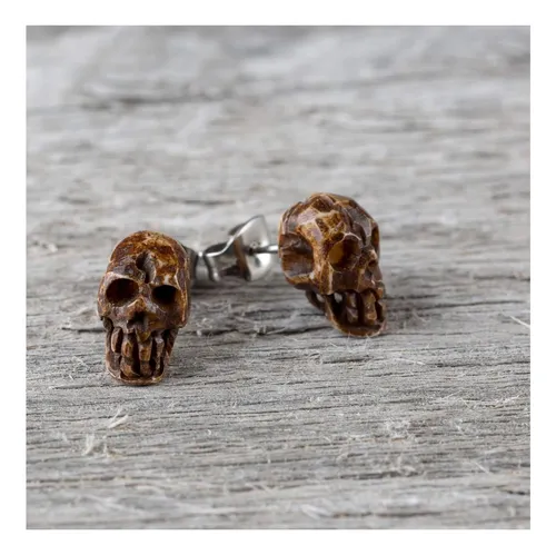 Accesorios De La Tierra Pendientes De Calavera De Hueso De O