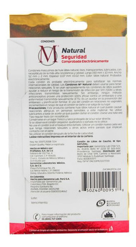 M Force Sensación Natural Caja Con 3 Condones