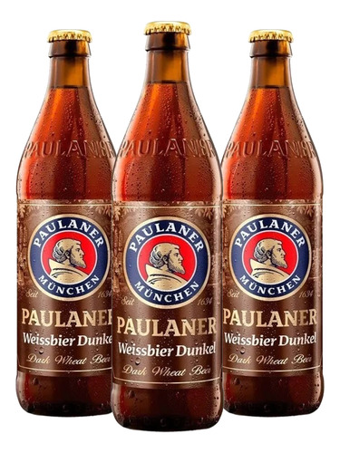 Tripack Cerveza Paulaner Weissbier Dunkel 500ml