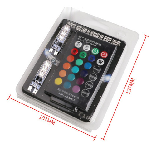 Bombillo Muelitas T10 Led Multicolor Rgb Control Remoto