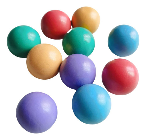10 Piezas De Bolas De De Madera, Juguetes De Bolas De