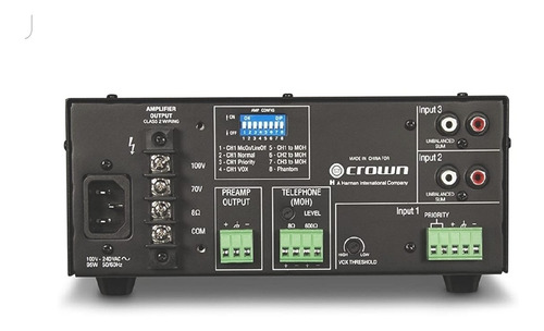 Crown Audio 135 ma 35 w 3 80hm 70/100 v De Entrada Amp