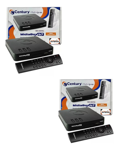 Receptor Century Midiabox B7 Hd - 2 Portas, 2 Unidades Preto