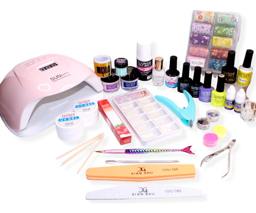 Kit Para Uñas Acrilicas, Gel, Permanente Y Foil (4 Tecnicas)