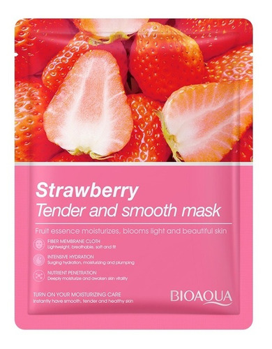 10 Mascarillas Faciales De Fresa Bioaqua Suavidad 25g