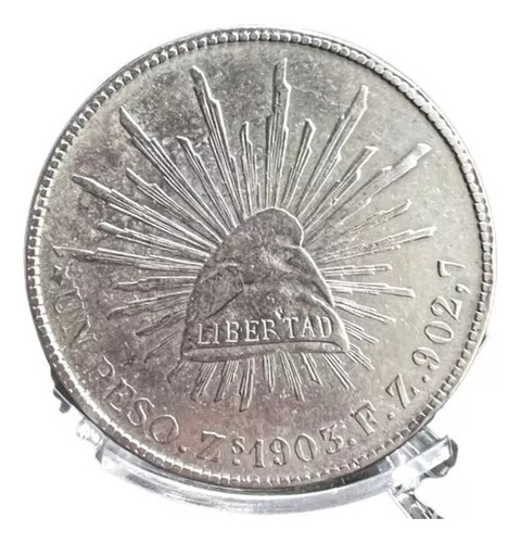 Moneda Un Peso Fuerte Porfiriano Plata Zacatecas Zs Fz 1903