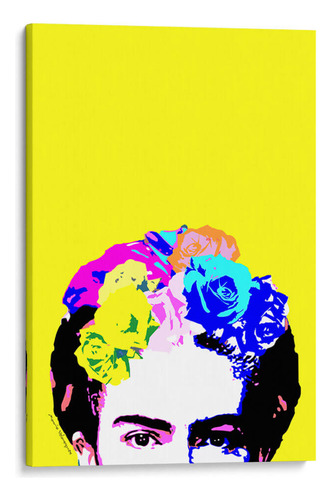 Canvas Lab Cuadro Los Ojos De Frida En Fondo Amarillo 80x120