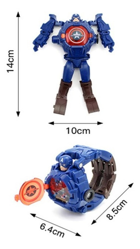 Reloj Capitán América Proyecta Juguete Robot Navidad Genieka