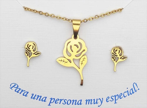 Imagen 3 de 5 de Collar Y Aretes Oro Laminado 22k M3000