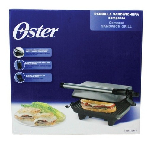 Imagen 4 de 5 de Sandwichera Parrilla Panini Oster Acero Inoxidable 2880-013