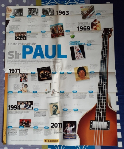 Póster Paul Mccartney Tour 2011 Lima El Comercio