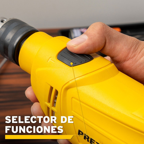 Taladro Rotomartillo 1/2 Pretul Roto-1/2p6 550w V. Variable Color Amarillo