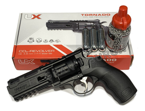 Revolver Umarex Tornado Co2 + 1500 Balines + 3 Tubos De Gas