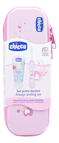 Combo De 6 Set Dental Chicco Pasta Cepillo Estuche 12m+ Color Rosa