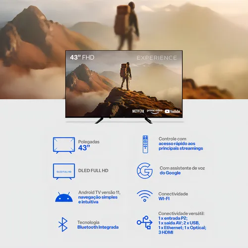 Smart Tv Dled 43 Full Hd Multi Experience 3hdmi 2usb Tl069m