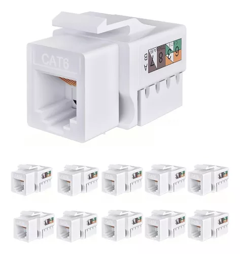 100 Pz Jack Rj45 Cat5e Conector Hembra Red Utp Azul Xcase