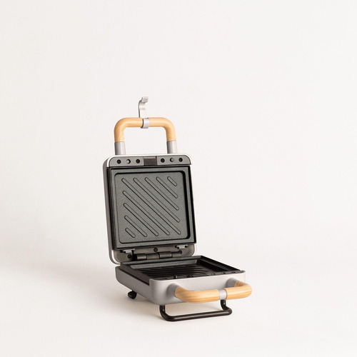 Sandwichera Grill Y Wafflera Stone 2 In 1 Compact Gris Creat