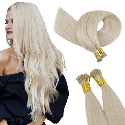 Extensiones De Cabello 100% Naturales 50gr 20in Rubio Blanco