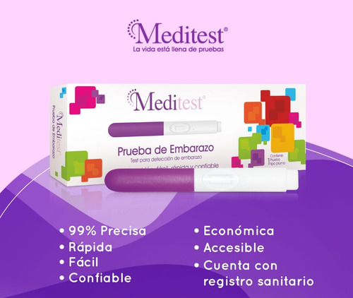 Prueba De Embarazo Tipo Pluma Meditest 1 Pieza