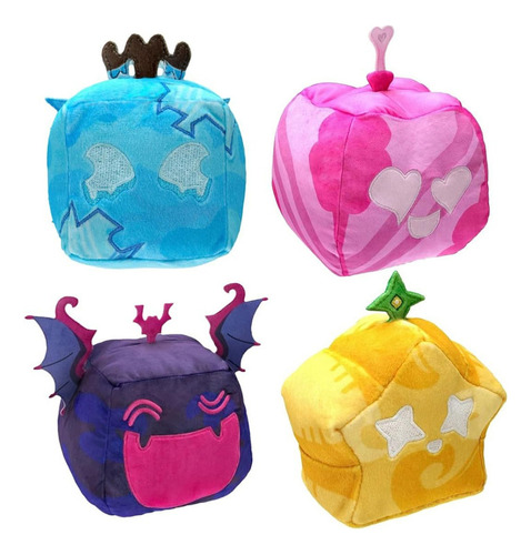 Juego De 4 Almohadas De Peluche Blox Fruits, 15 Cm