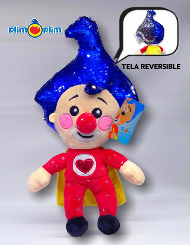 Imagen 2 de 6 de Peluche Payaso Plim Plim Con Luz Led Un Héroe Del Corazón