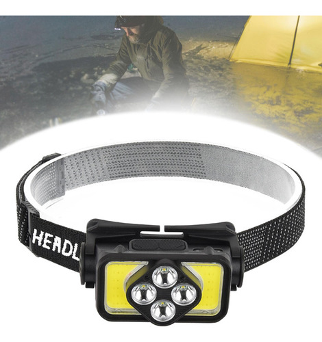 Linterna Frontal Led, Lámpara Frontal 4 Cuentas Led