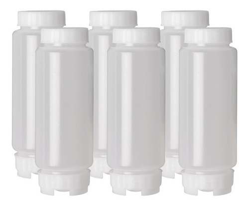 6 Tarro Dispensador Exprimible Salsa Restaurante Subway 20oz