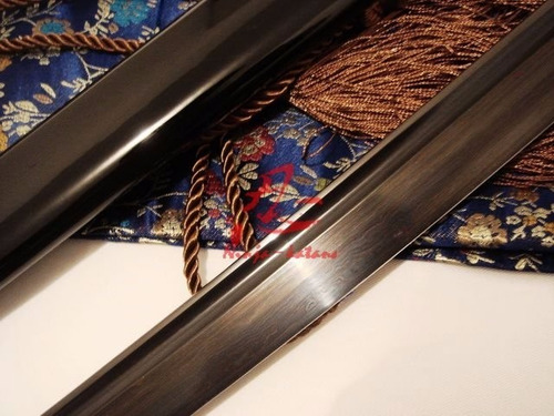 Imagem 5 de 9 de Espada Samurai Lâmina Negra Aço Dobrado Forjado Tradicional